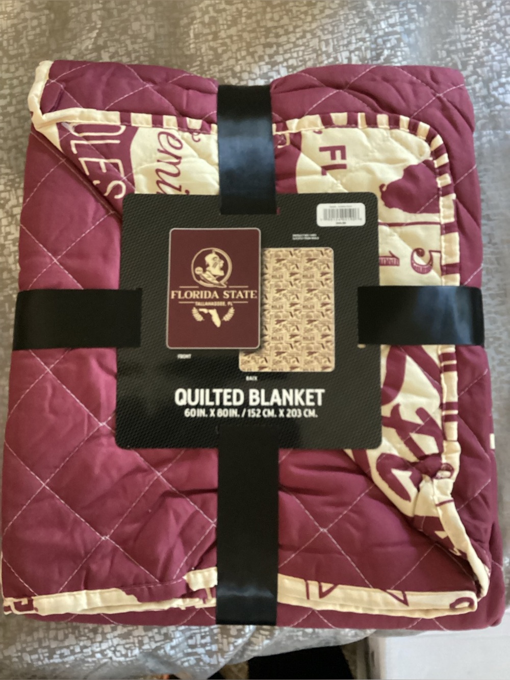 New Florida State Quilted Blanket - Garnet and Cream